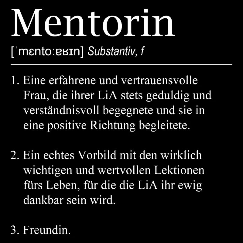 Mentorin LiA Definition Lehrerin