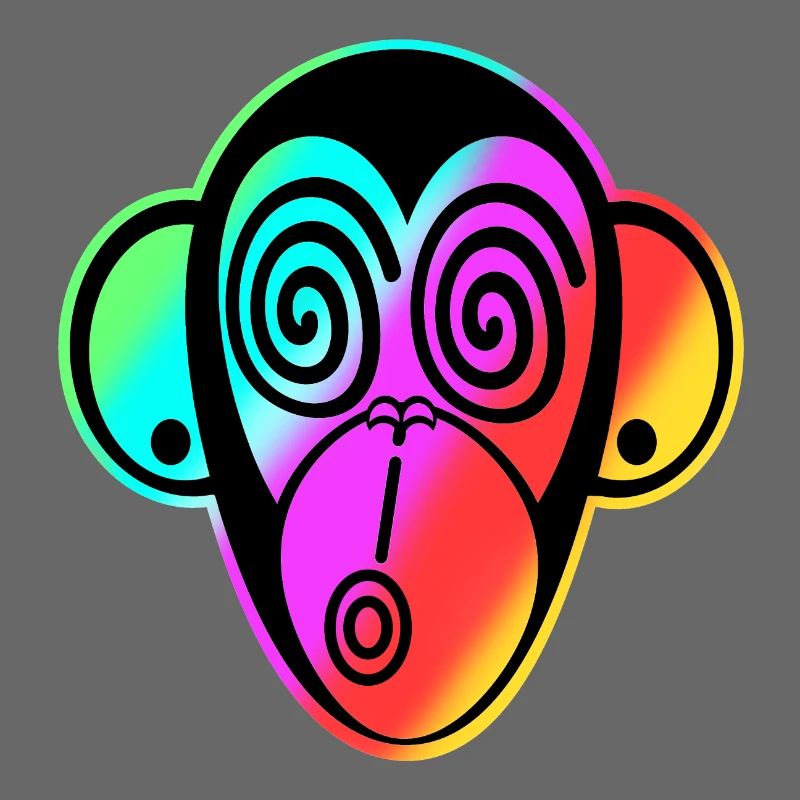 Schmooze Monkey classic design: RAINBOW MONKEYHEAD