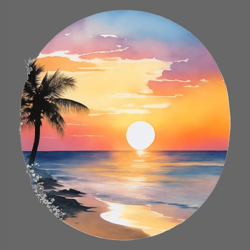 Coucher de soleil sur la plage