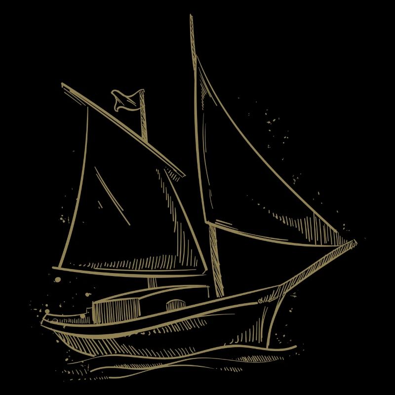 Sailboat Sea Silhouette Minimalist Design