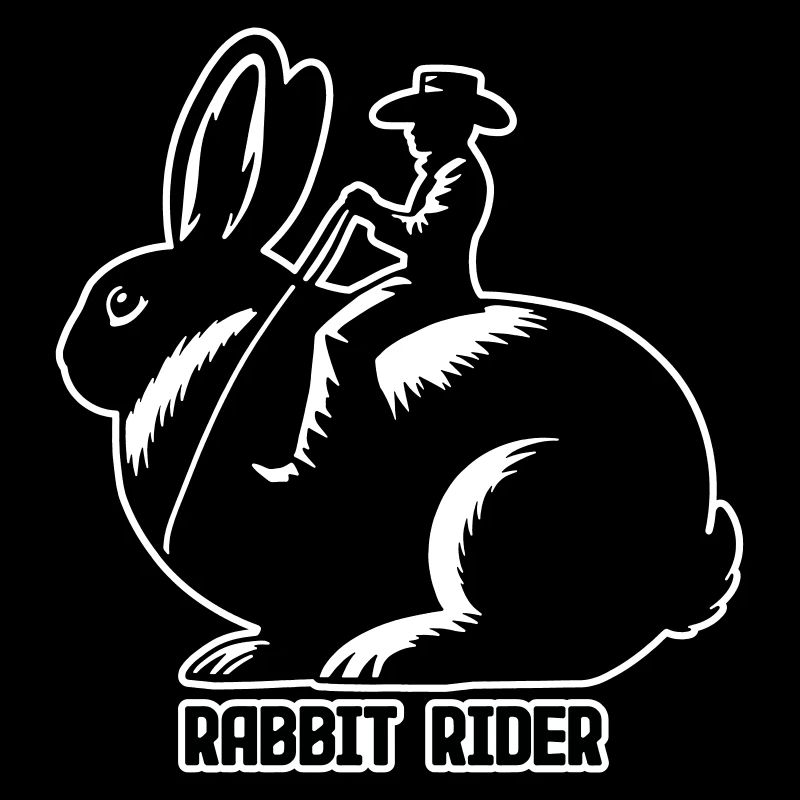 Cavalier de lapin (texte foncé - avec contour, 3 couleurs)