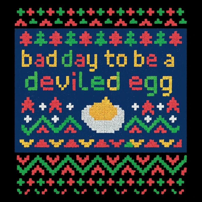 Deviled Egg Pixel Pun, Xmas Food lover