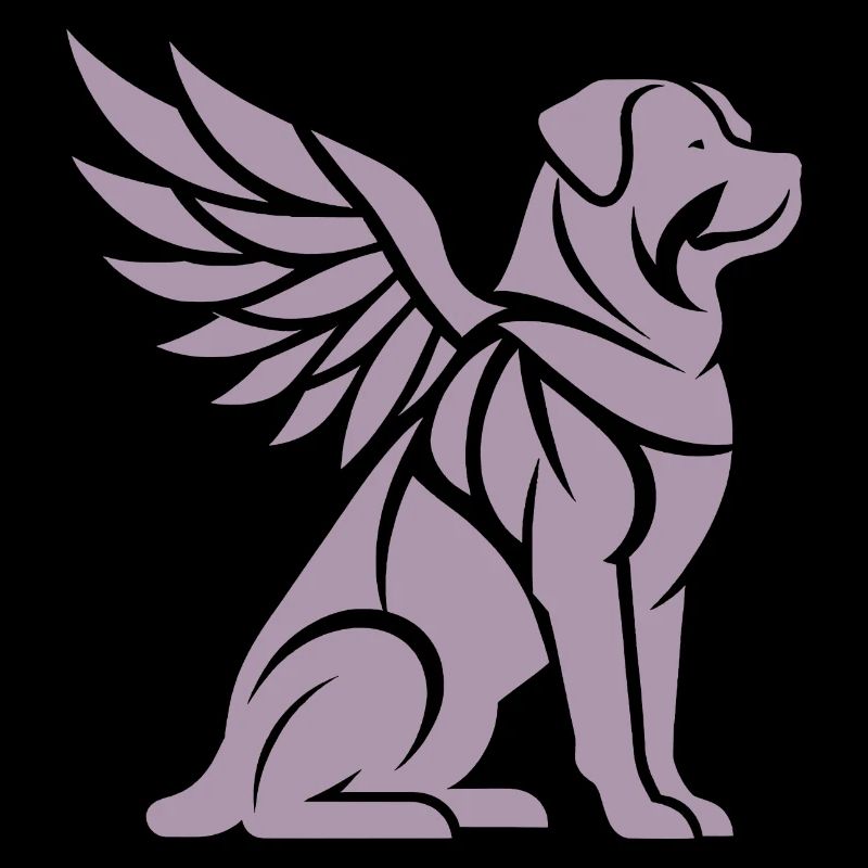 Chien Rottweiler Ailes d’ange Silhouette
