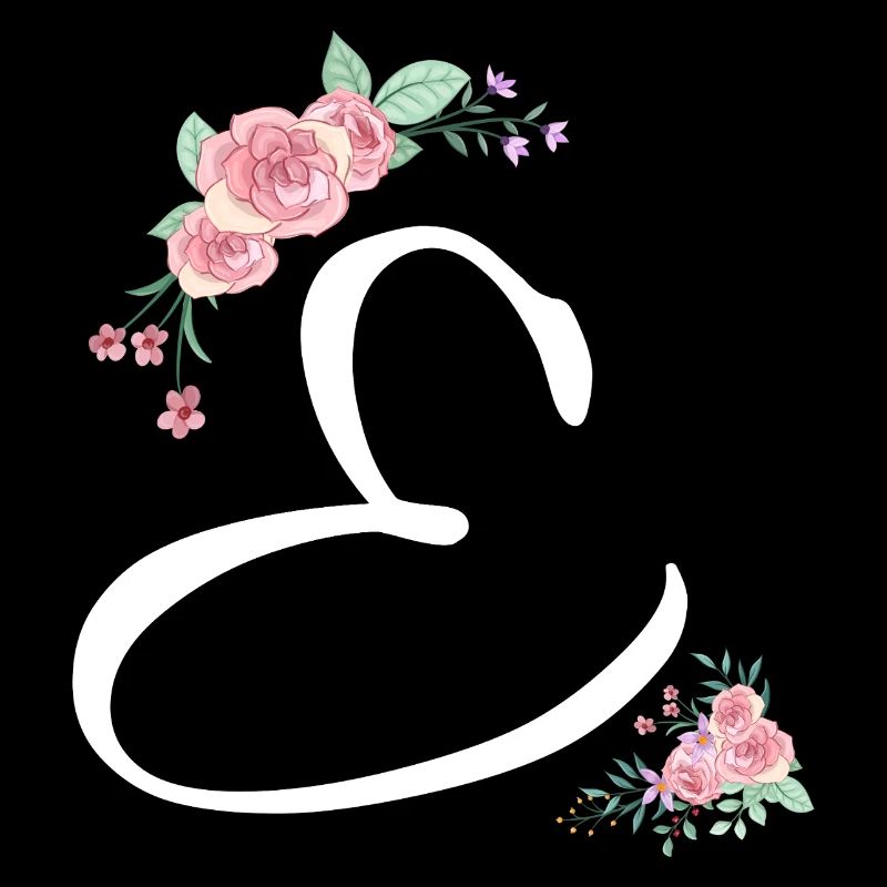 Lettre e fleurs