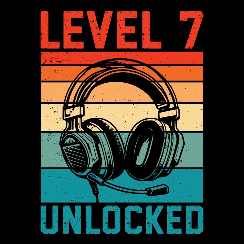 Child 7 years old Level 7 Unlocked, 7th birthday