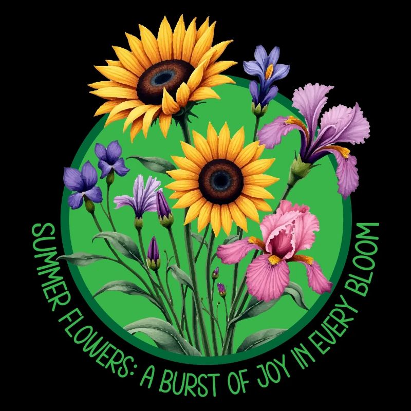 Sommerblumen blühen Kreis