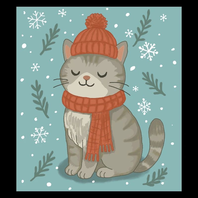 Chat d’hiver douillet