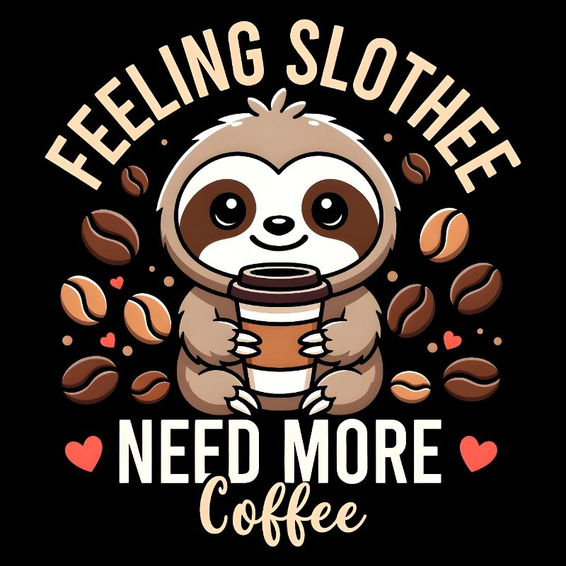 Feeling Slothee Need More Coffee Sloth 