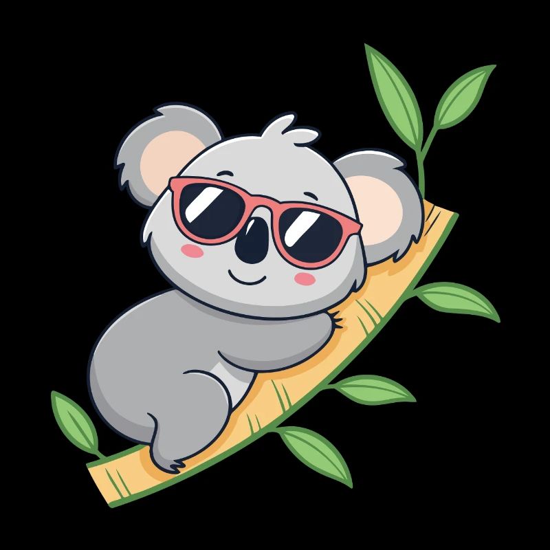 Trendiger Koala mit roten Brillen