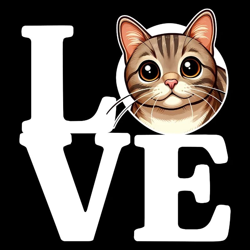 LOVE Tabby Cat Cat Lover Funny