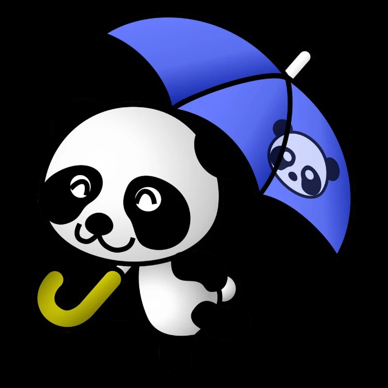 Süßer Panda mit Regenschirm