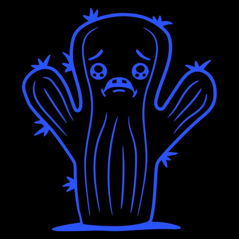 Cactus Face Sad Crying Unhappy Lonely