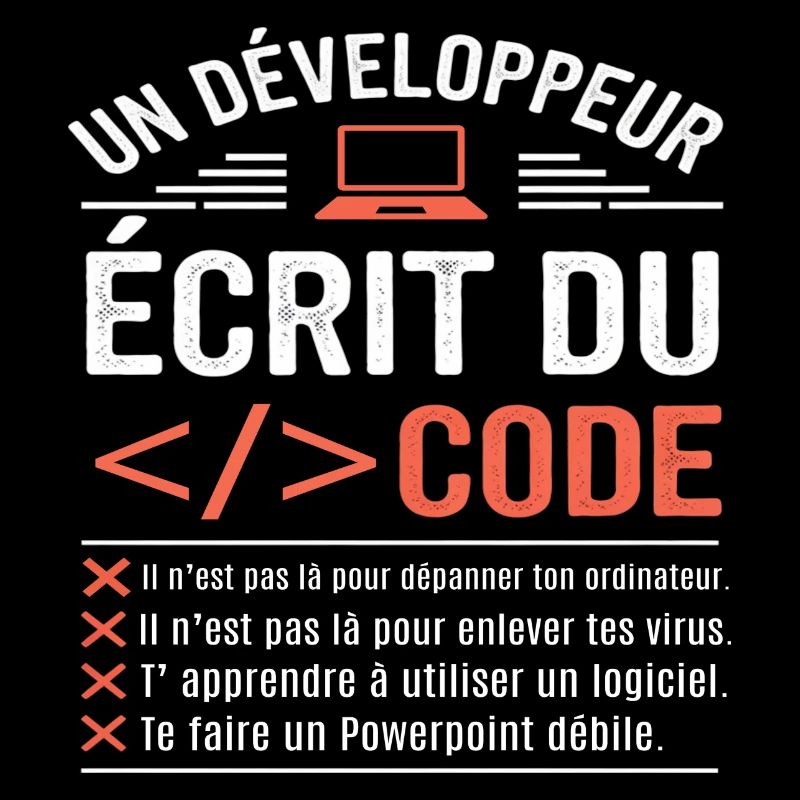 Un développeur écrit du code humour programmation