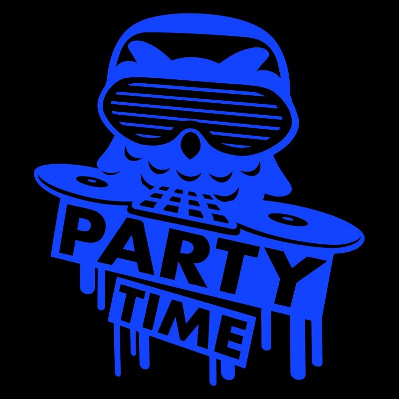 DJ Eule Party Time Graffiti Club Musik Text Spruch