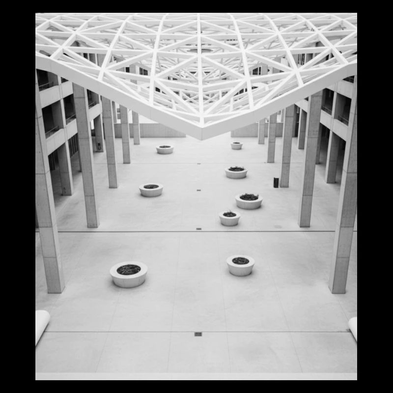 Atrium géométrique noir et blanc