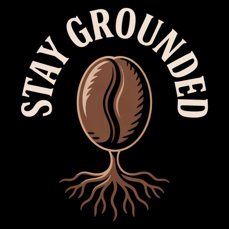 Stay Grounded Kaffee Bohne Mit Wurzeln