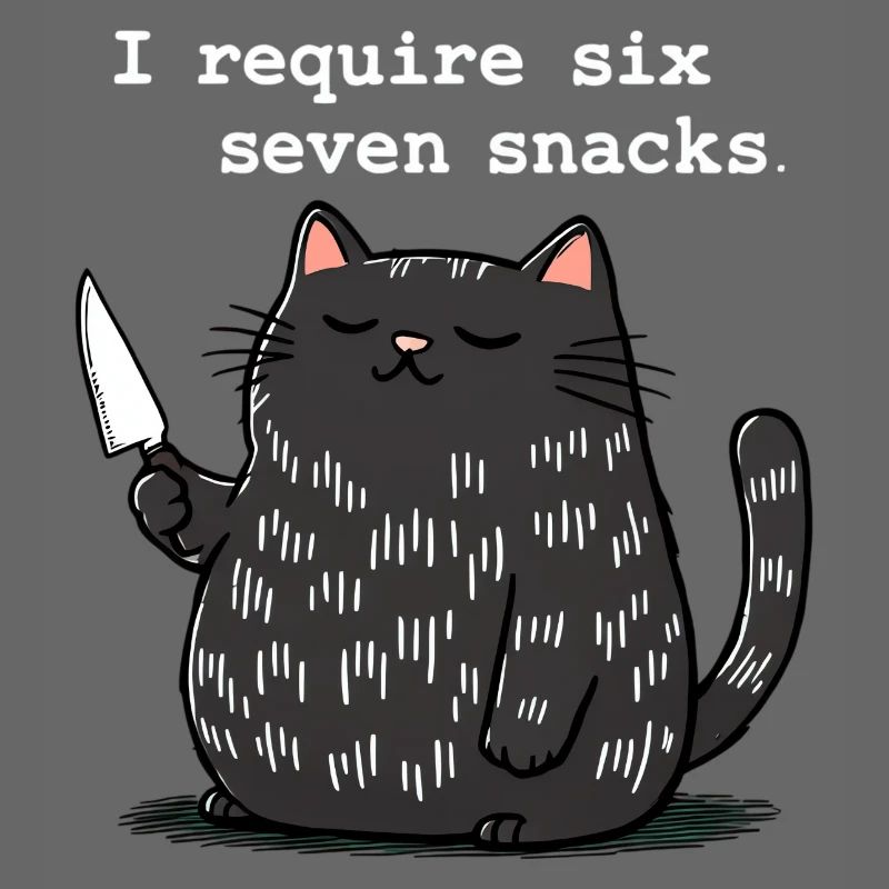 6-7 Internet Meme 6 7 Snack Katze