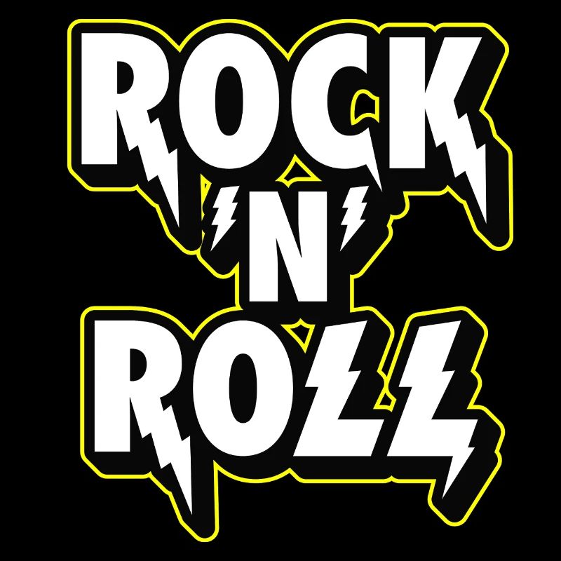 Emblème 3D de la foudre Rock 'n' Roll