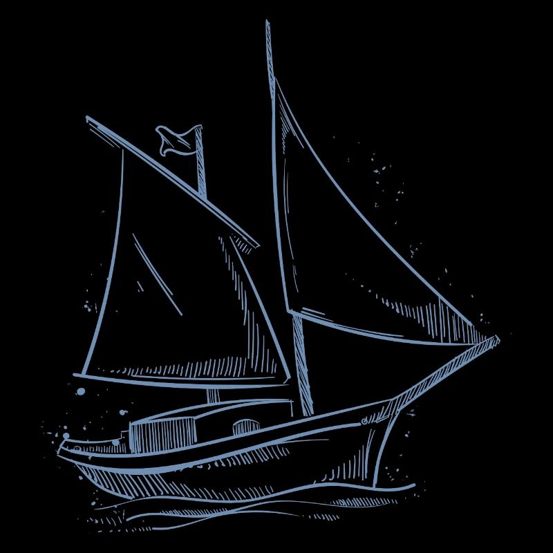 Sailor Sailing Sailboat Minimalism Design