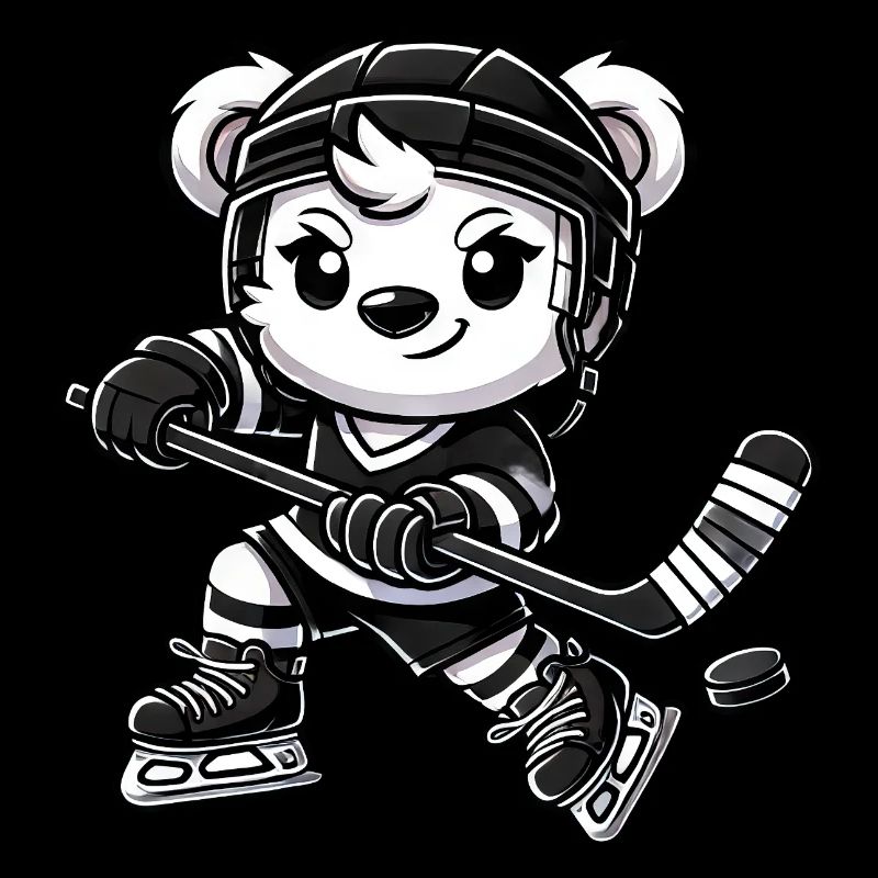 Eisbär Chibi Eishockeyspieler