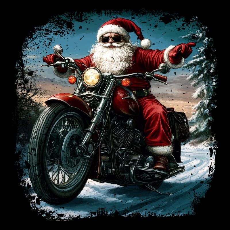 Motorradfahrer Weihnachtsmann