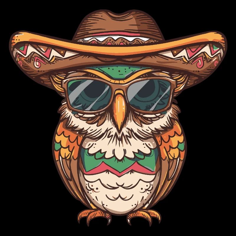 Eule Lustig Sombrero