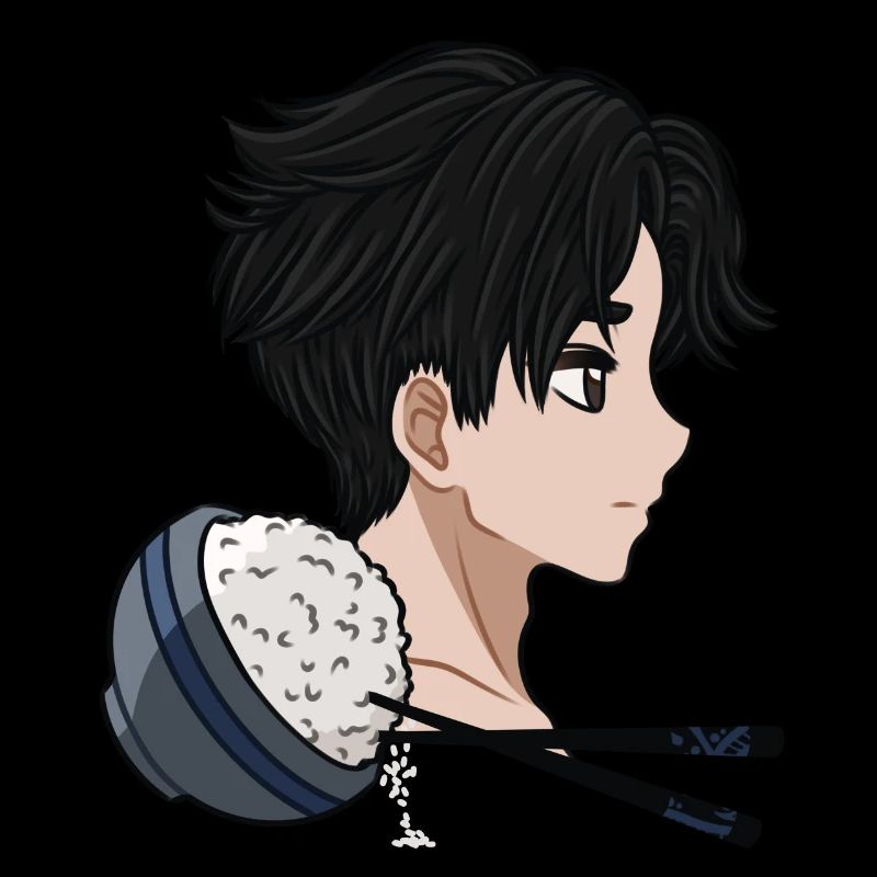 Reis Manga Anime Boy Rice Bowl Comic Stäbchen