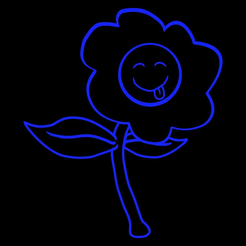 Blue Flower Spring Summer Nature Funny Face