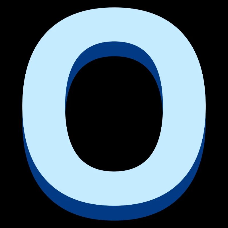 Lettre o bleu pop et moderne
