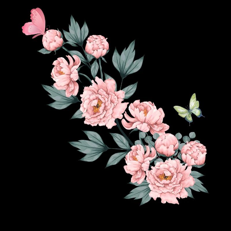 Letter s pink flowers