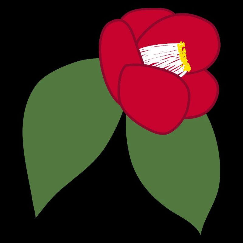Elegant Red Camellia Blossom Illustration1