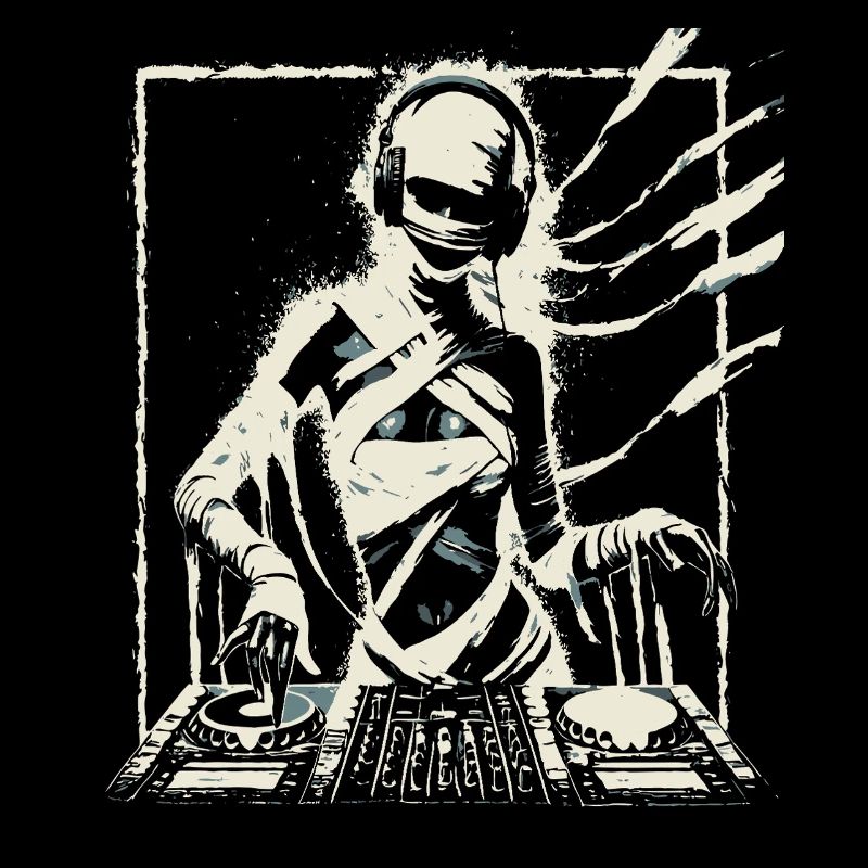 DJ futuriste avec des effets Glitch.