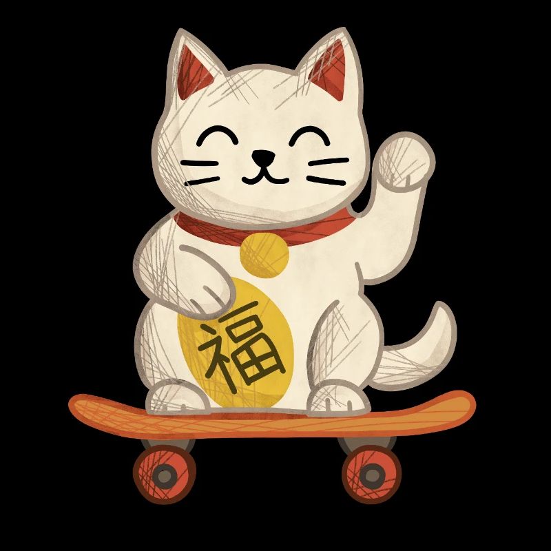 Maneki-neko Katzen-Skateboard