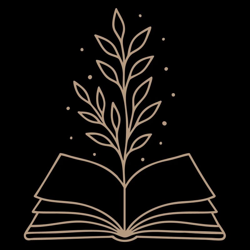 Magic Book Botanical Line Art
