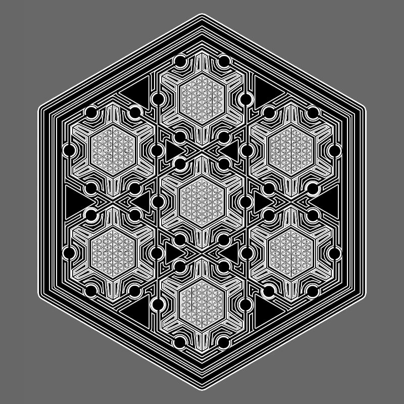 Psytrance Goa Techno Rave Geometry Hexagon Pattern