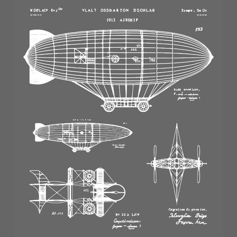 Zeppelin Blueprint Sketch