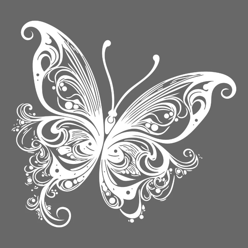 Dessin papillon de style lignes et points