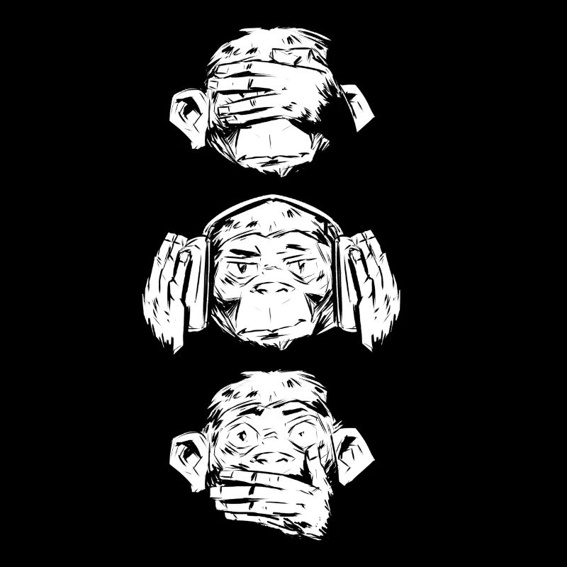 3 WISE Monkeys Hear Speak and See No Evil