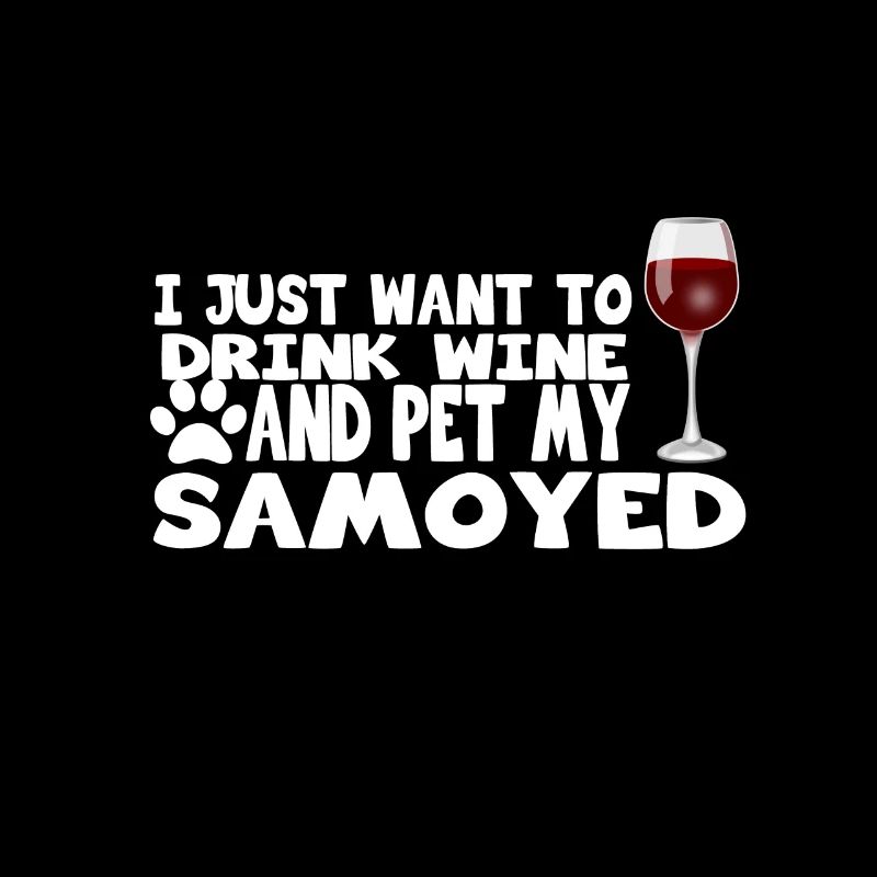 boire du vin et caresser mon Samoyed