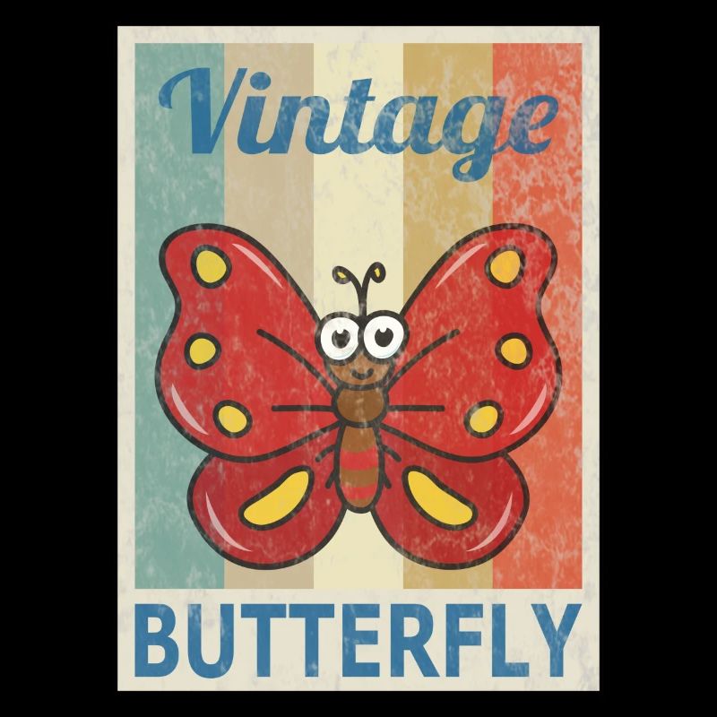 Papillon Vintage Style rétro Grunge