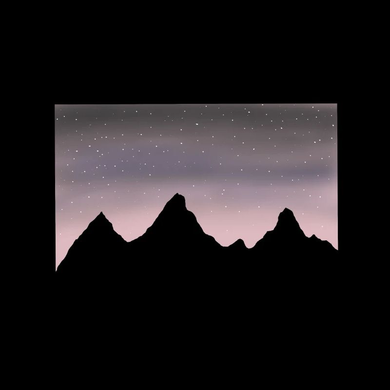 Mountains starry night sky