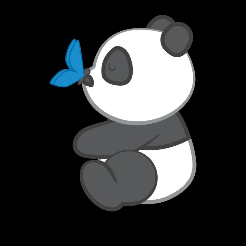 Panda - T-shirt Panda - Motif Panda - Papillon