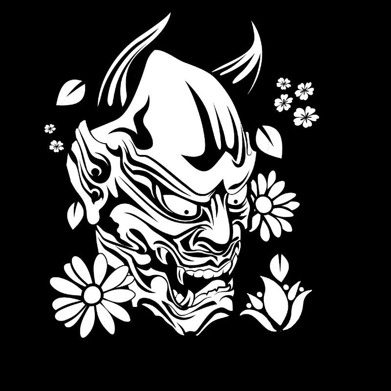 Teufel mit Blumen weiss