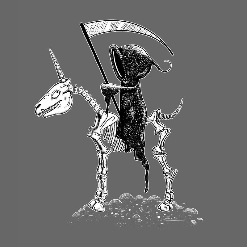Cooles Einhorn Skelett Mit Sensenmann I Halloween