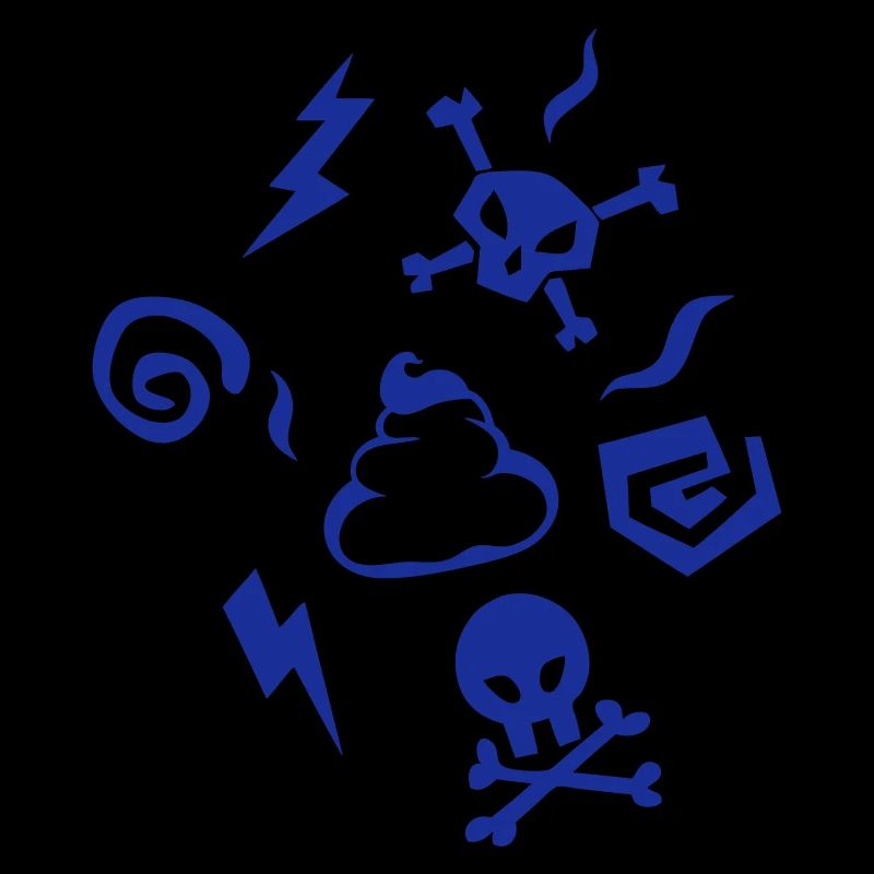 Anger flashing skull shit lightning