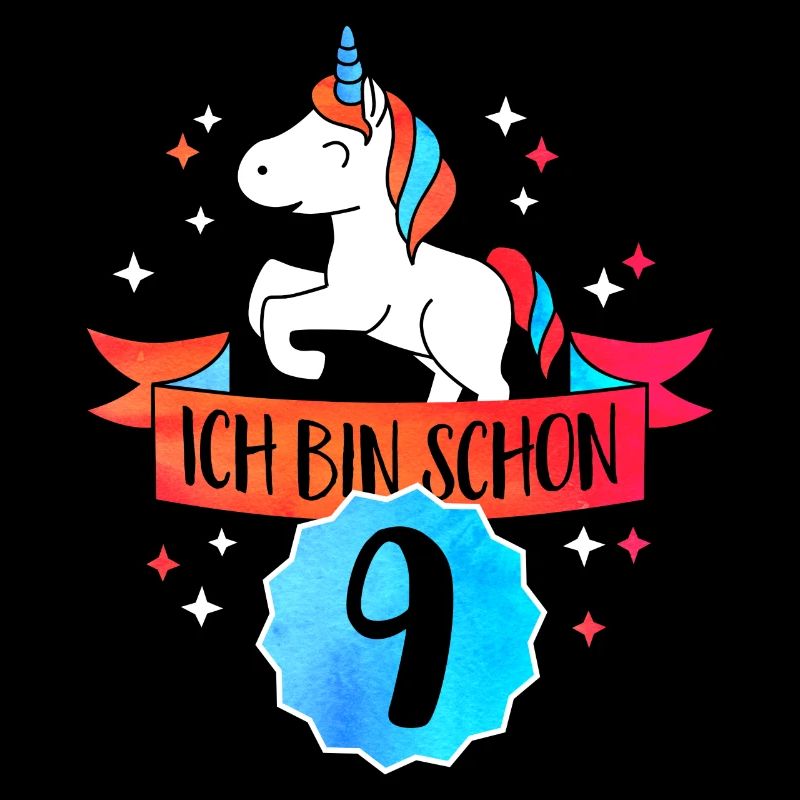 J’ai neuf ans - anniversaire-Einhorn
