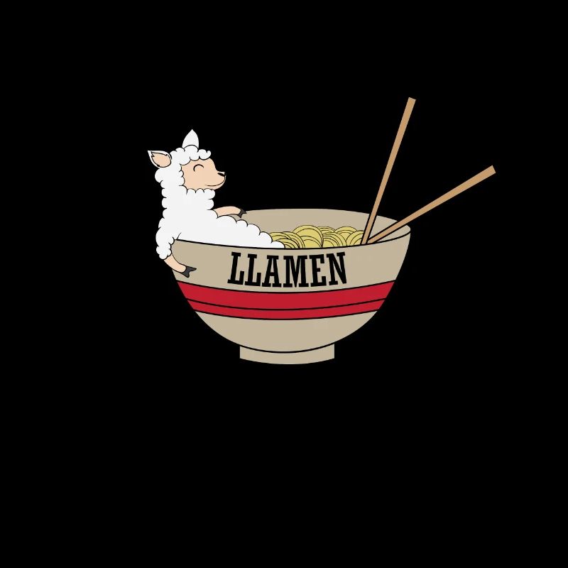 Llama in Asian ramen noodles