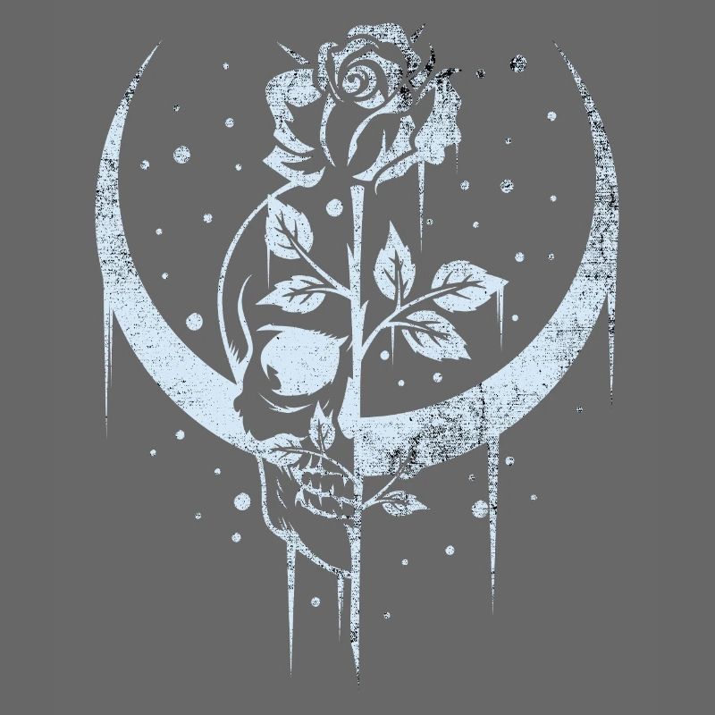 Occult Moon Rose Witchcraft Wicca Skull Gothic