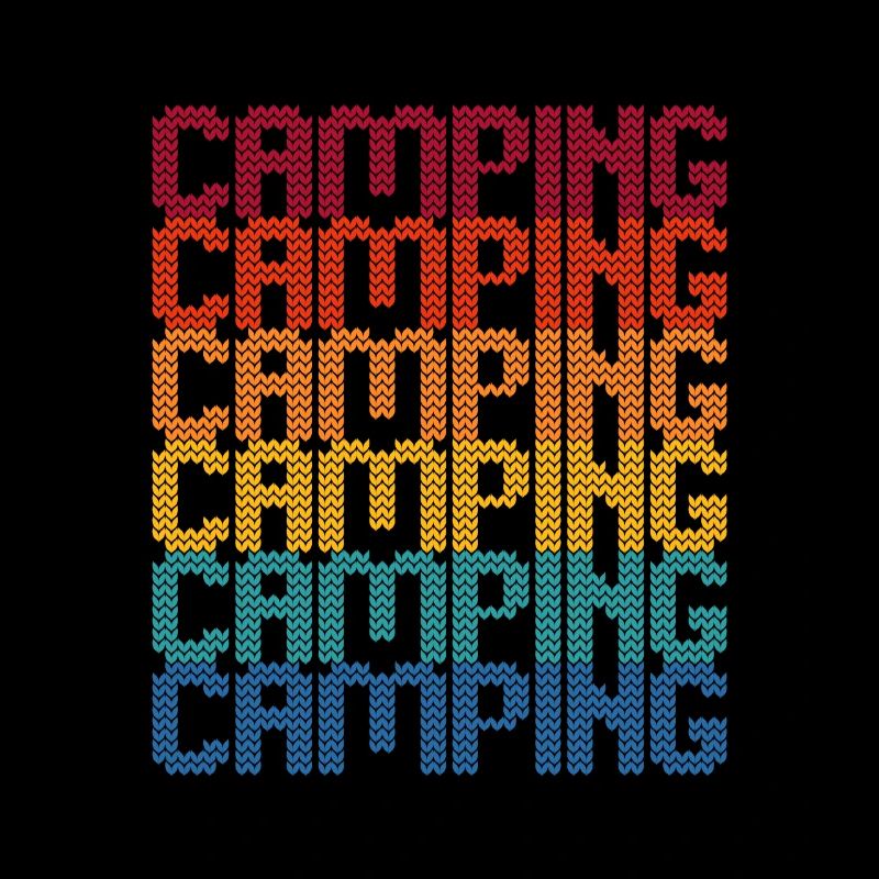 Camping Regenbogen Blockschrift