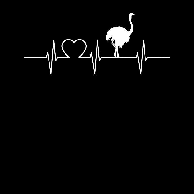 Oiseau Autruche Autruche Heartbeat ECG Pulse